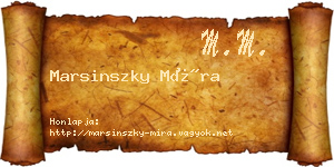 Marsinszky Míra névjegykártya